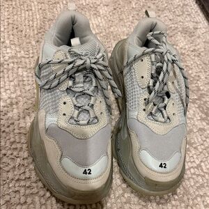 Balenciaga Gray and Cream Sneakers